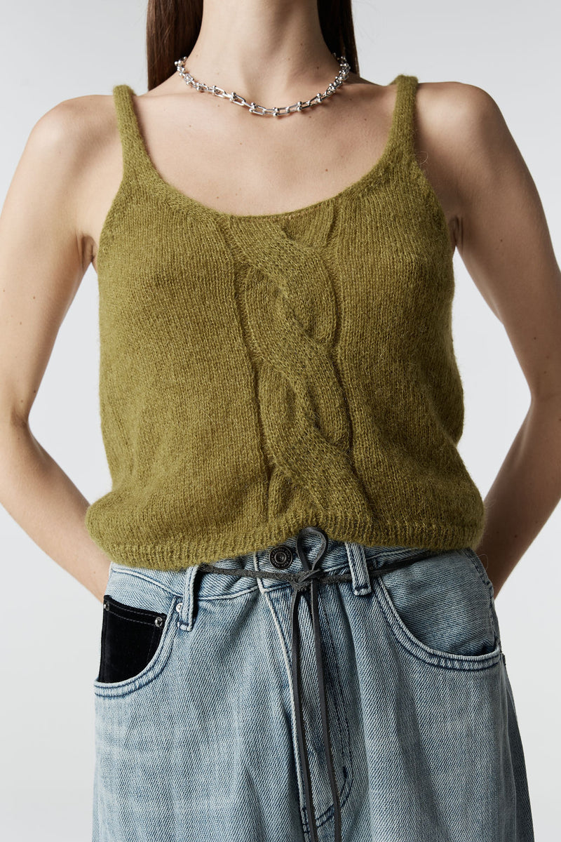 CICI CABLE KNIT SINGLET