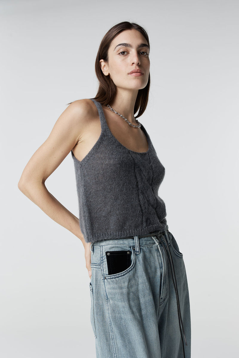 CICI CABLE KNIT SINGLET
