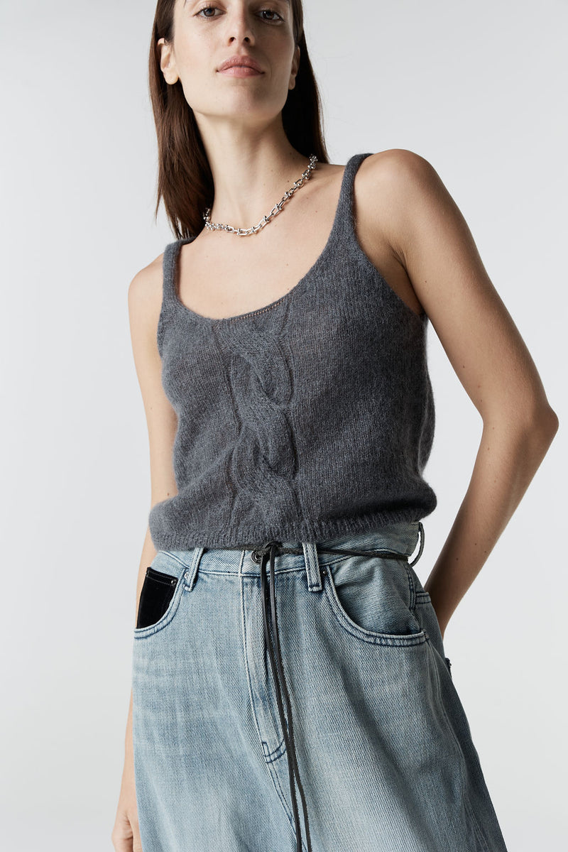 CICI CABLE KNIT SINGLET