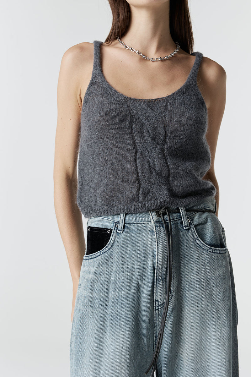 CICI CABLE KNIT SINGLET