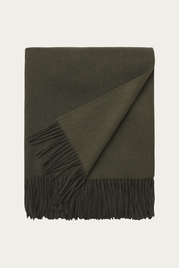 CAMILLE OLIVE WOOL THROW