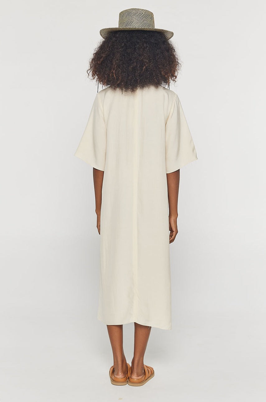 KEY WEST Ivory Midi Dress - back