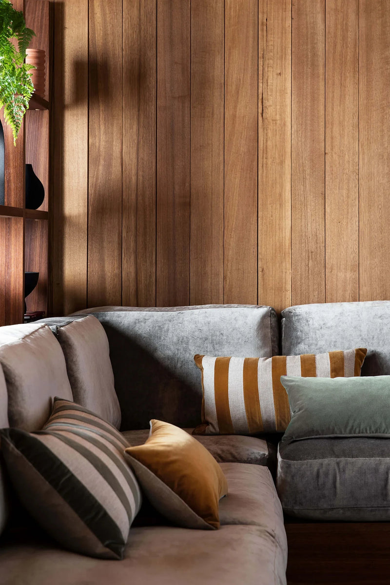 ETRO STRIPE VELVET CUSHION