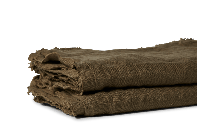 LINEN DUVET SET OLIVE