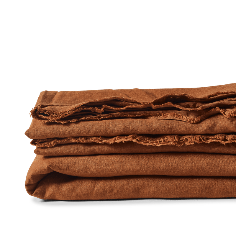 LINEN DUVET SET TOBACCO