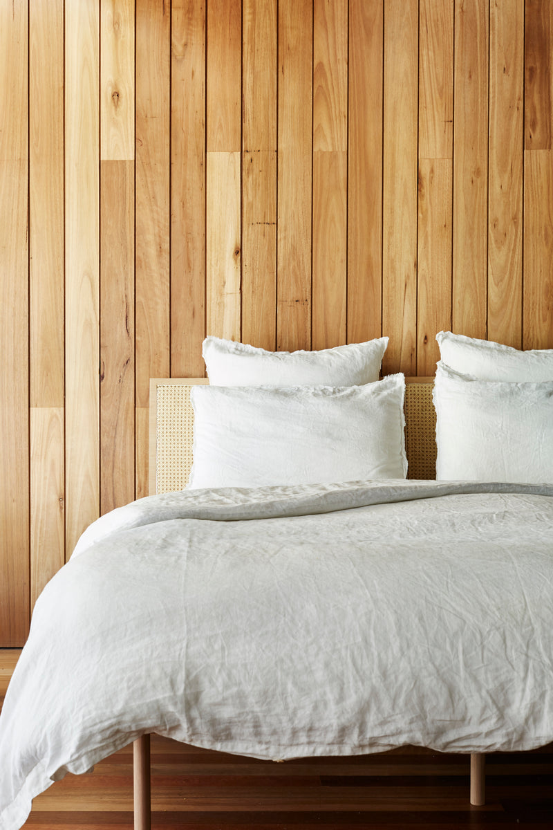 LINEN DUVET SET ANTIQ WHITE