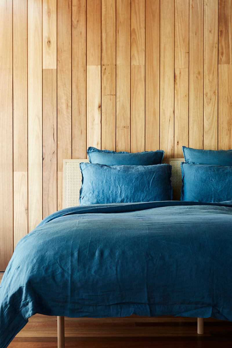 LINEN DUVET SET INDIGO