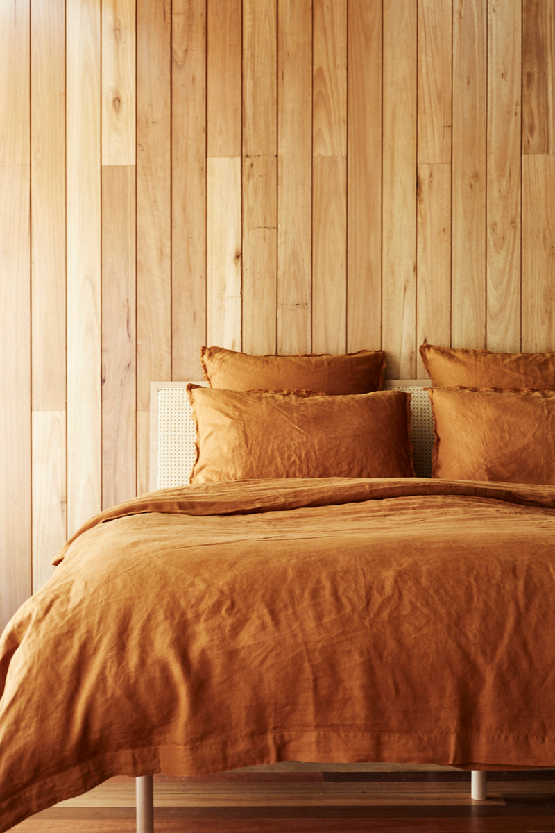 LINEN DUVET SET TOBACCO