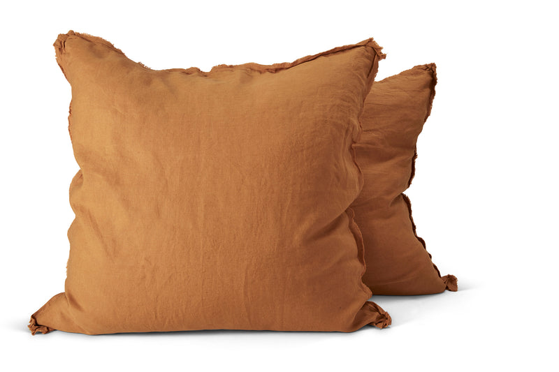 LINEN EUROPEAN PILLOW SET CLAY