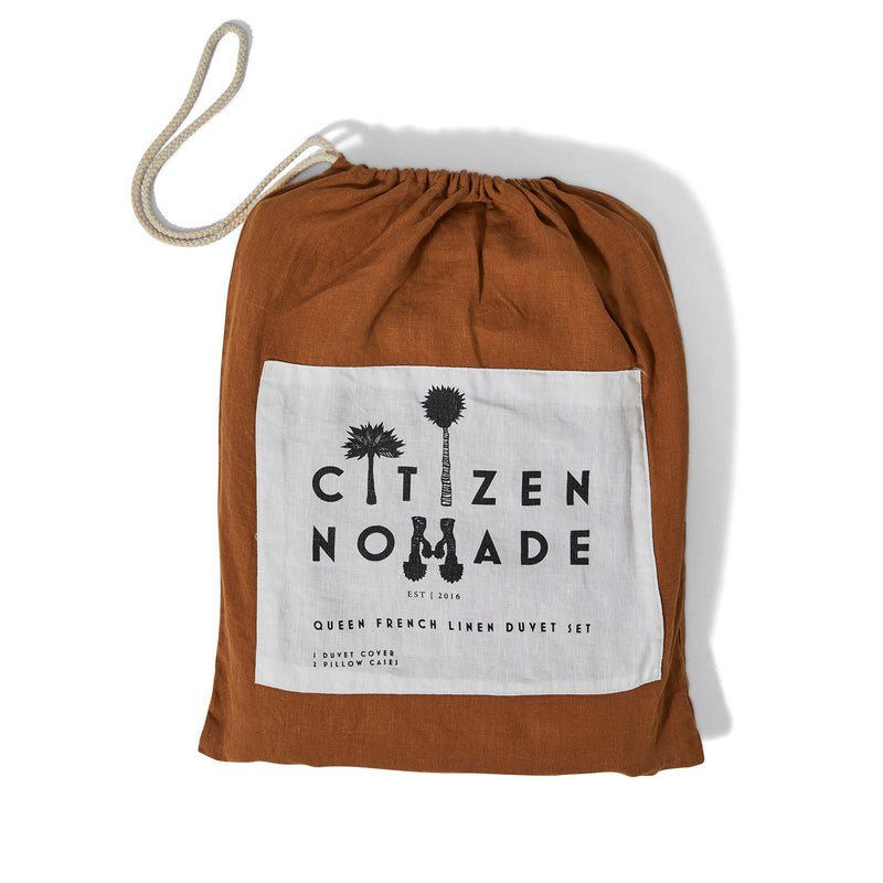 LINEN DUVET SET TOBACCO