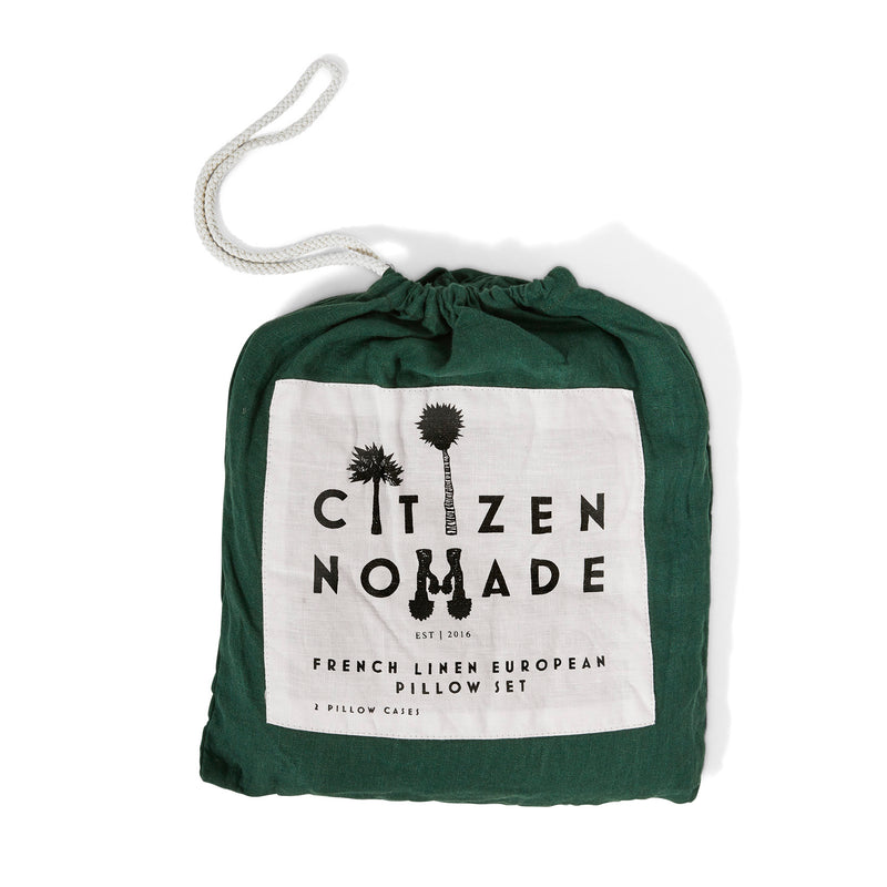 LINEN EUROPEAN PILLOW SET BOTANICAL