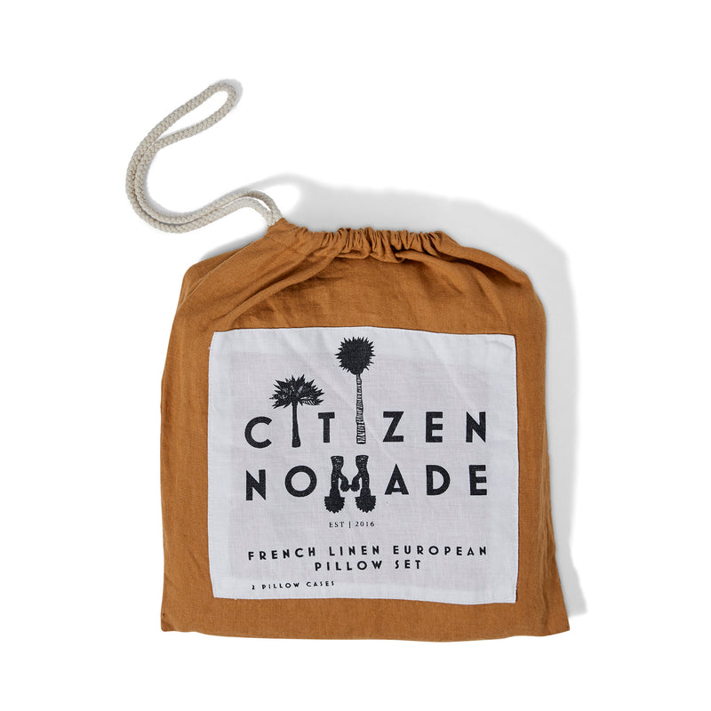 LINEN EUROPEAN PILLOW SET CLAY