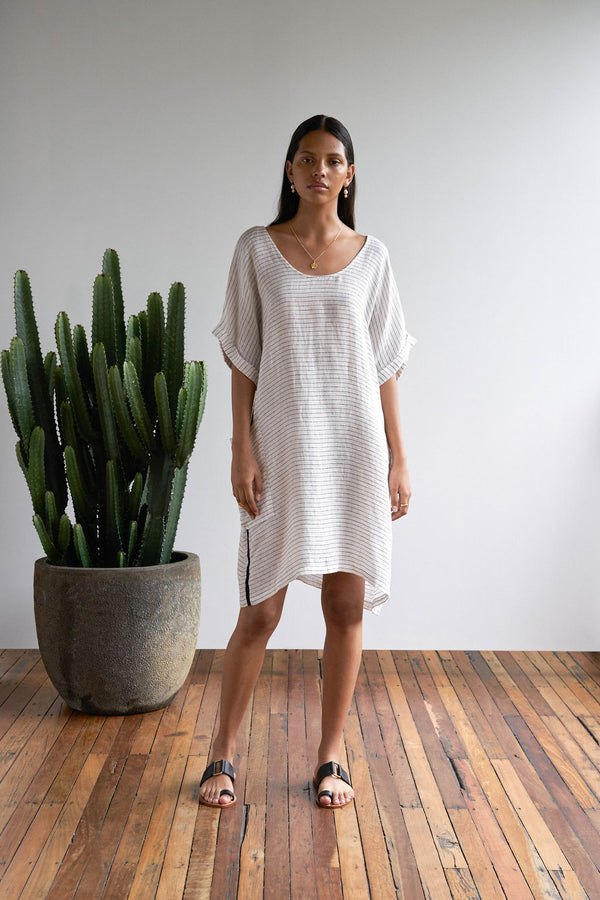 SEASIDE DRESS WHITE STRIPE