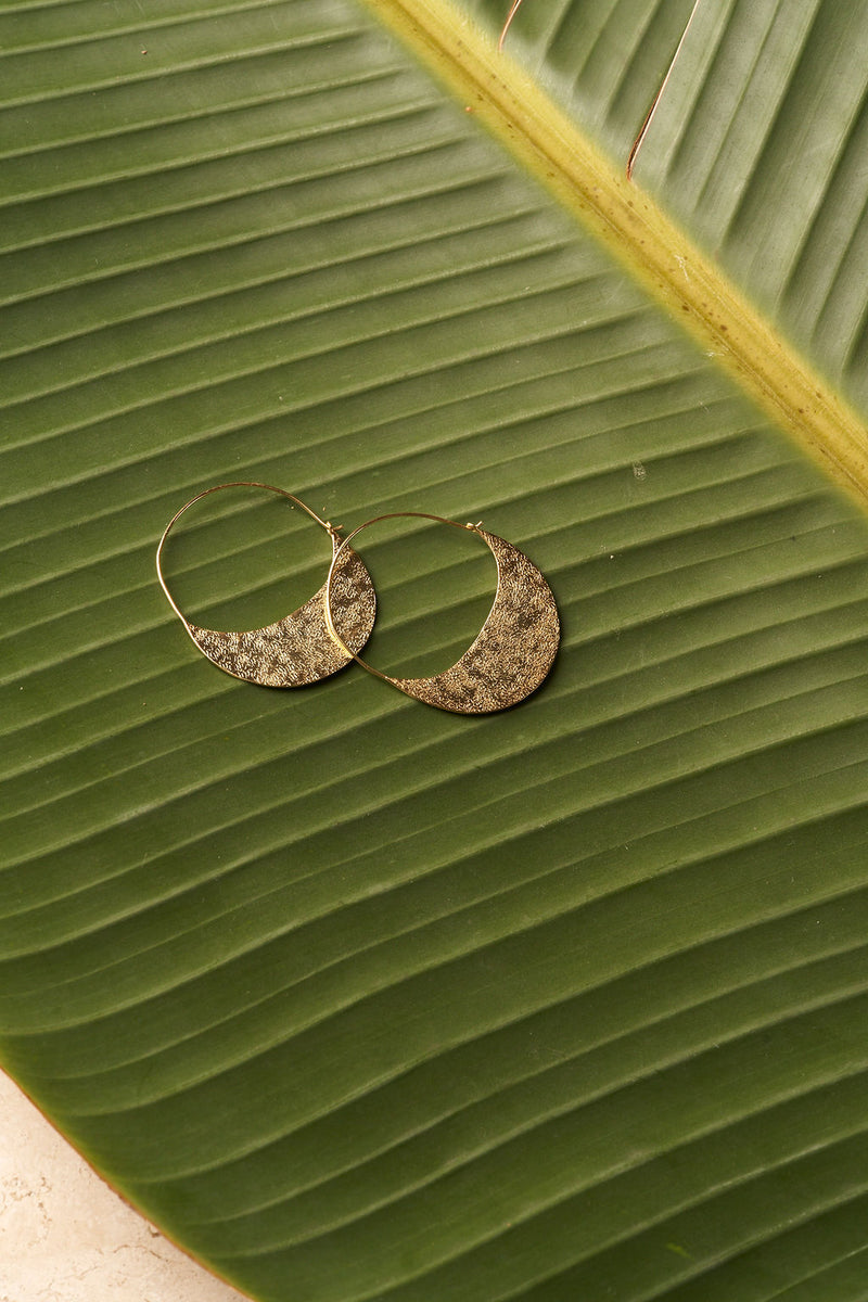 CRESCENT MOON HOOPS